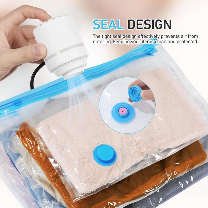 Lot De 15 Sacs Sous Vide Avec Pompe électrique - 3 Tailles (40x50, 40x60, 50x60 Cm) - Pour Vêtements, Literie, Voyage - Économie D'espace Jusqu'à 80%