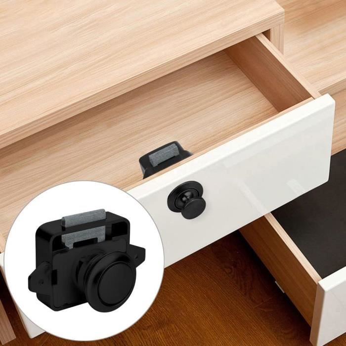 Verrou à Bouton-poussoir Pour Tiroir – Adaptation Yacht Et Véhicule – Nickel Mat