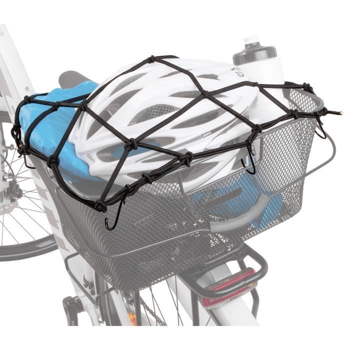Filet de transport pour porte bagage vélo crochet ville vtt maintien tendeur  panier sacoche longueur 250mm - Cdiscount Sport