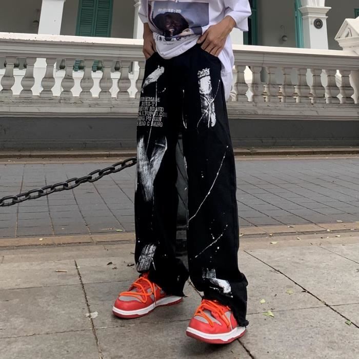 Gothique Punk Noir Pantalon Large Femme Hippie Streetwear Anime Imprimer Pantalon Pour La Mode Feminine Noir Noir Cdiscount Pret a Porter