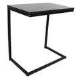 Table d'appoint gigogne industrielle HURRISE - Ensemble de 3 tables basses en bois et métal noir-2