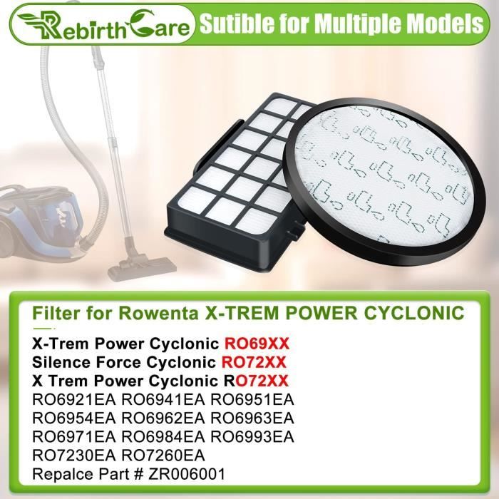 Filtre pour Rowenta remplacement filtre ZR002901 aspirateur silence force /  x-trem power [Lot 2] Phonillico® - Accessoire aspirateur et cireuse - Achat  & prix