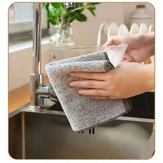 Lot De 6 Chiffons De Nettoyage Fibre De Bambou - Sans Traces, Ultra Absorbants, Idéal Maison, Cuisine, Voiture Et Vitres