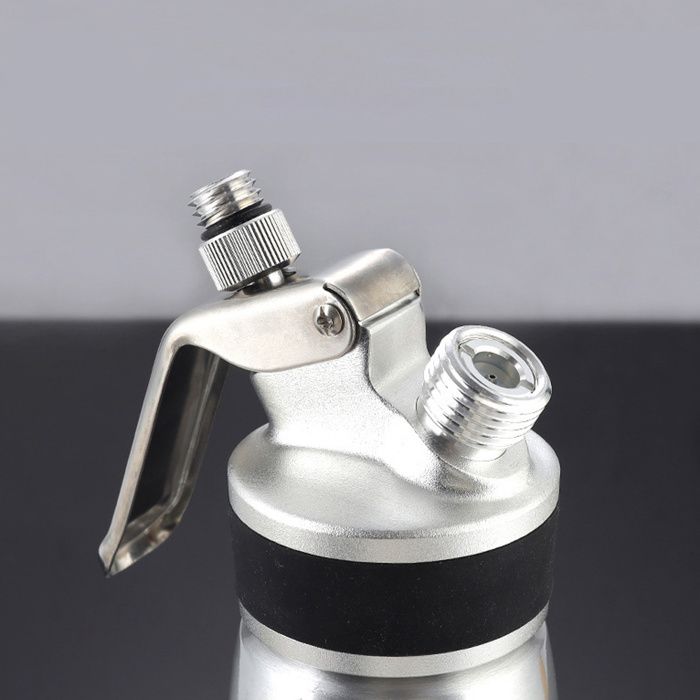 Siphon Professionnel Lacor 0,5 L - Acier Inox 18/10 - Pour Mousses Chaudes Et Froides - Avec Buses Et Brosse