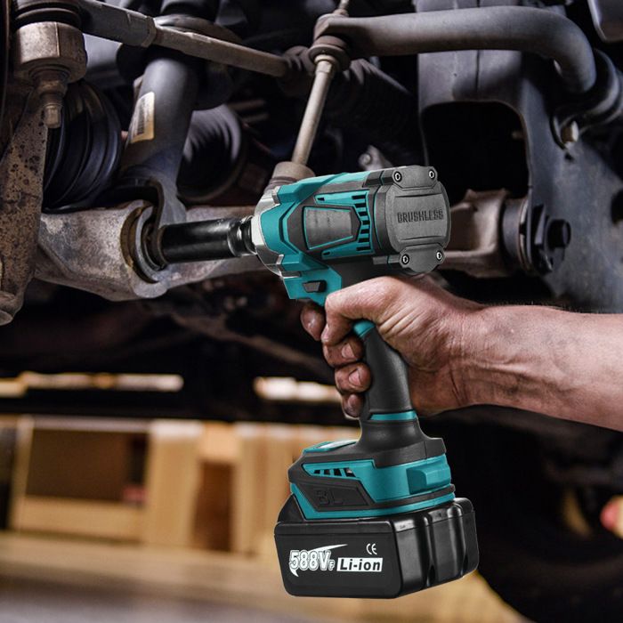 Clé à Chocs Sans Fil 1/2 – 1200Nm, Moteur Sans Balais, Compatible Batterie Makita 18V, YOFIDRA