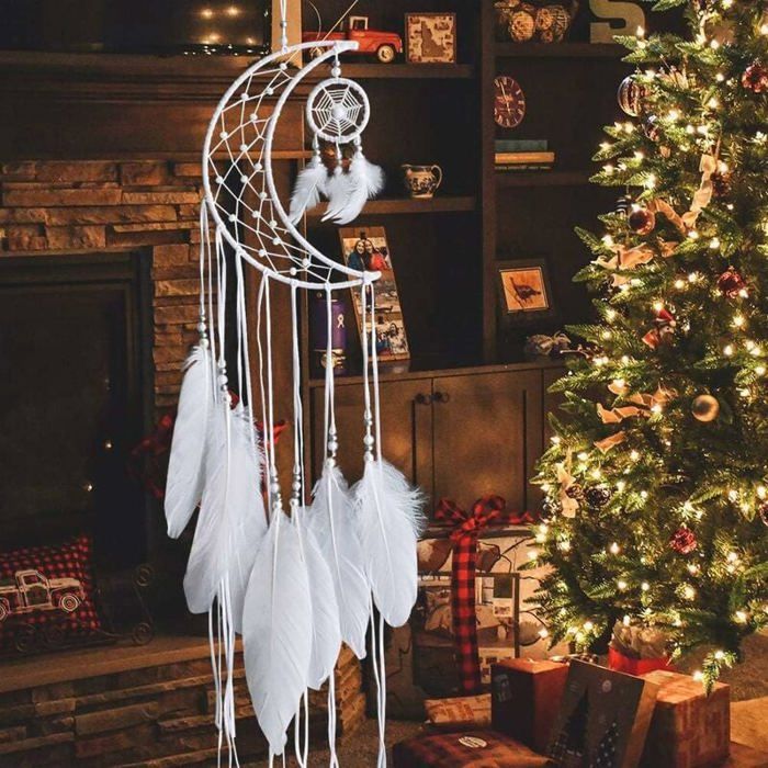Attrape-Rêves Enfant 5 Anneaux Plumes – Grande Décoration Murale Boho Chambre & Salon