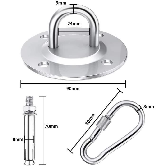 Crochet Plafond Suspension Utilisation 304 Acier Inoxydable Capacité de  Charge de 500 Kg Fixation pour Fauteuil Suspendu dans Poutre - Cdiscount  Bricolage