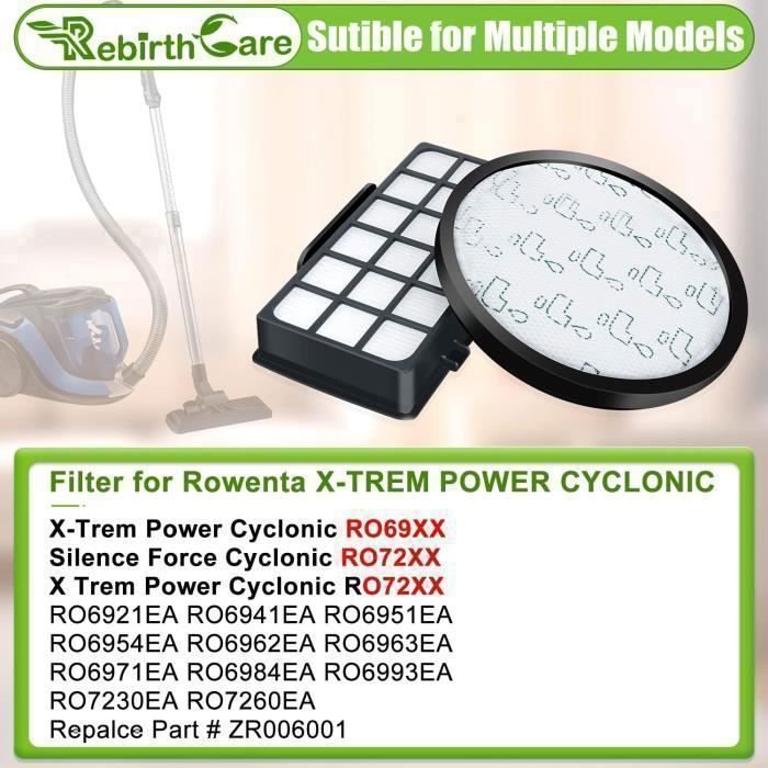 ZR006001 Filtres pour Aspirateurs Rowenta X-Trem Power Cyclonic