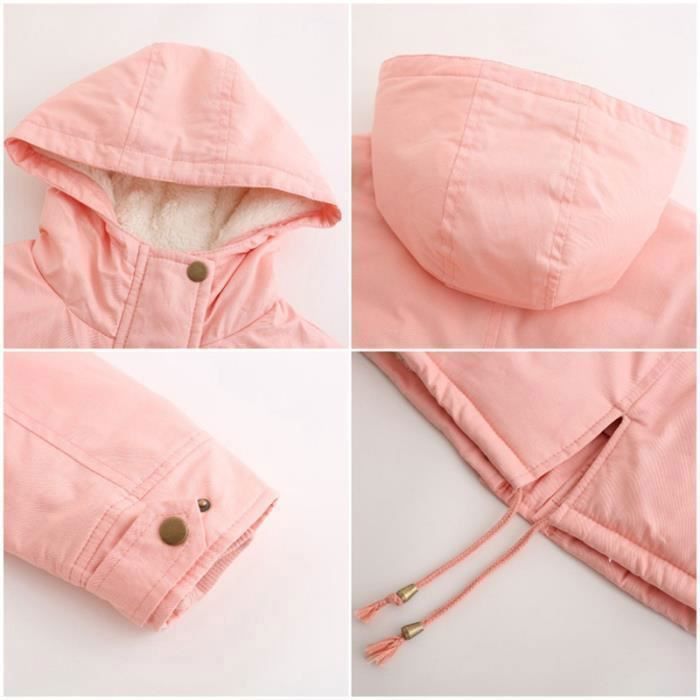 SHEIN Clasi Manteau Matelassé à Capuche Doublé Thermique Pour Femmes