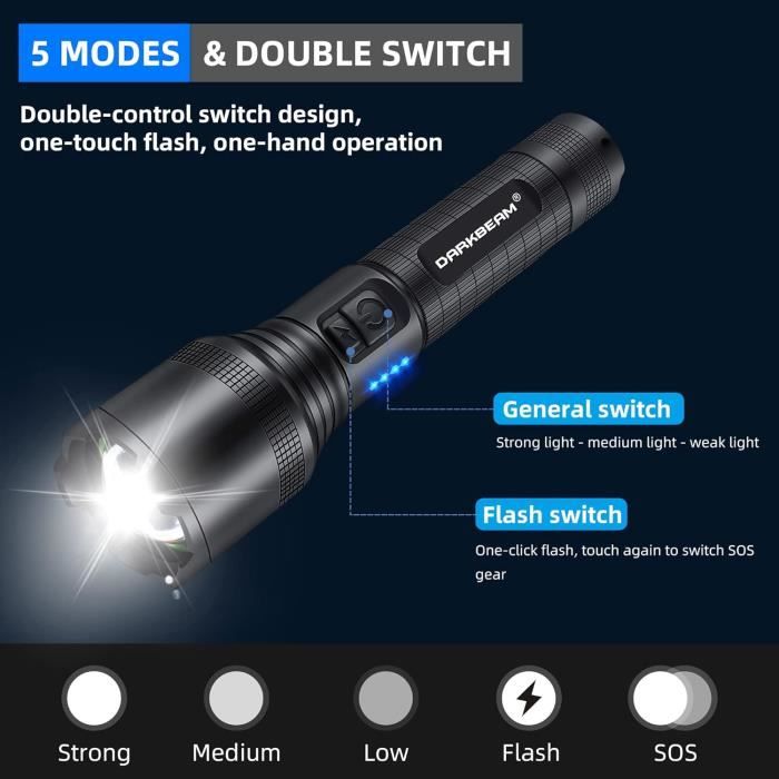 Dispositif USB Rechargeable étanche Avec 10 Modes - Modèle 345, Pour Usage Aquatique Ou Quotidien - 9