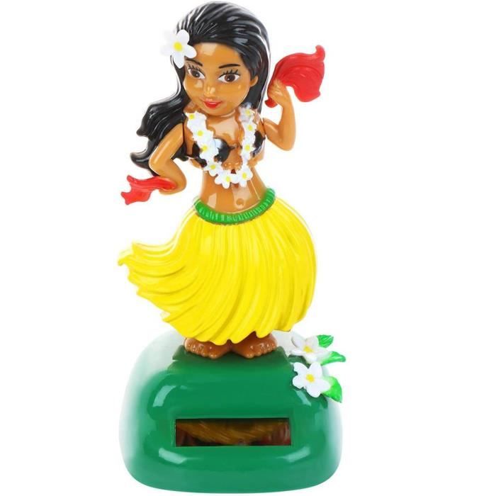 Jaune - Figurine Tahitienne Solaire Danseuse Pour Tableau De Bord