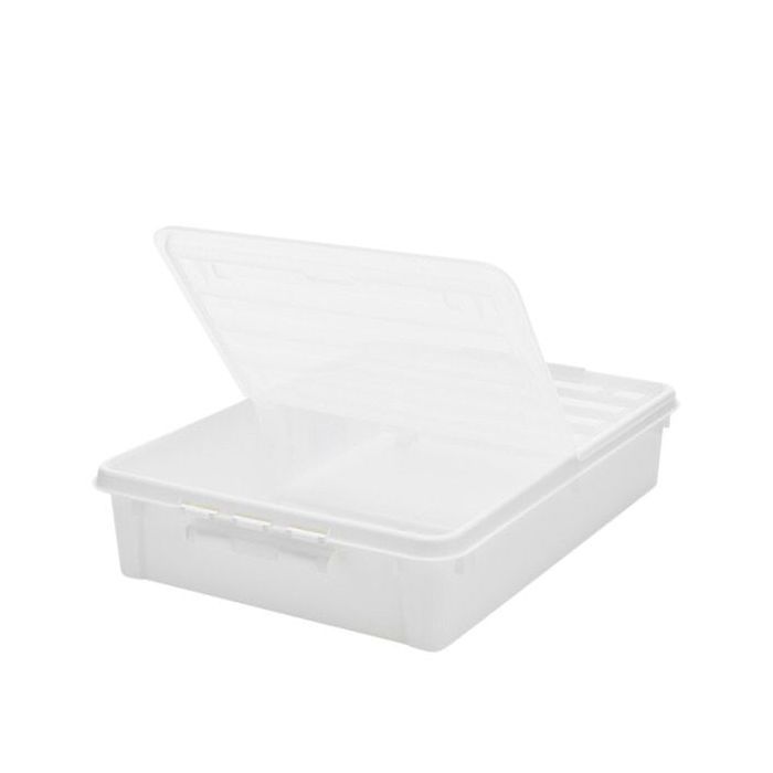 Boîte sous le lit avec couvercle papillon 60 litres Cdiscount Maison
