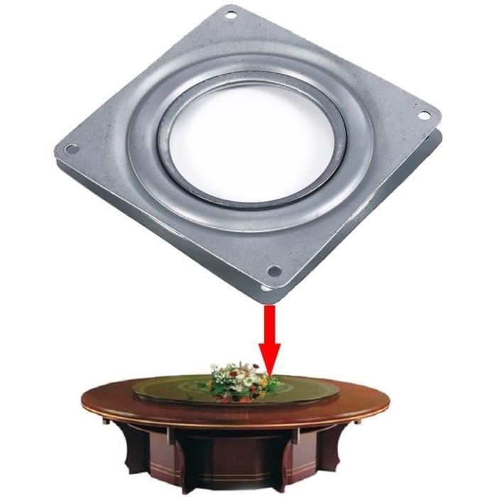 4 Pièces Roulement Rotatifs Carrés en Acier, Carré Platine Pivotante, Lazy Plaque Pivotante, Plaque Rotative pour Table, Chaise, Télévision, Canapé, Chaise (Noir 4 Pièces Roulement Rotatifs Carrés en Acier, Carré Platine Pivotante, Lazy Plaque Pivotante, Plaque Rotative pour Table, Chaise, Télévision, Canapé, Chaise (Noir