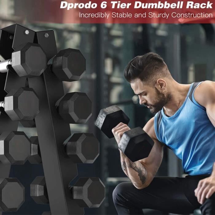 Support D'haltères SPORTNOW – Multi, 200 Kg, Acier Réglable – Pour Halteres, Kettlebells, Poids