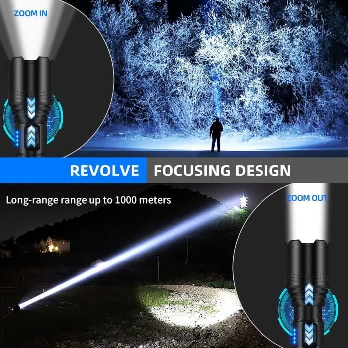 Lampe Torche Led Rechargeable Usb, Lampe De Poche Ultra Puissante ...