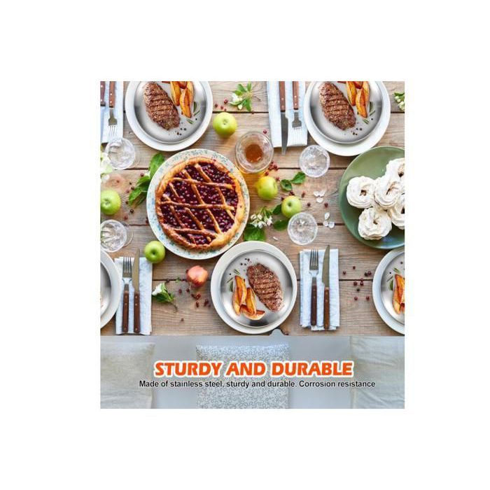 Assiette Compartiment Lot De 4 Assiettes 3 Compartiments Inox Gomety Vaisselle Camping Lave 525809