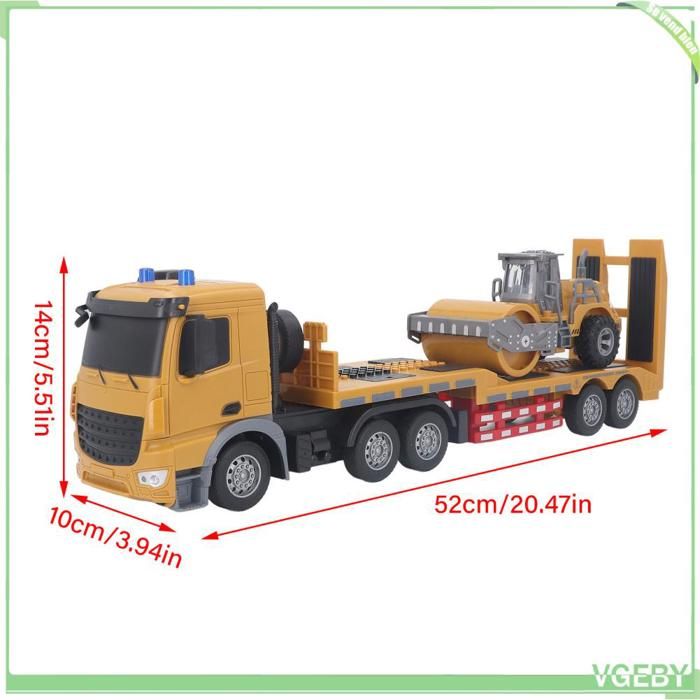 Camion Semi-remorque RC Avec Conteneur Alliage, Portes Ouvrantes, Musique, 2 Vitesses, Pour Enfant