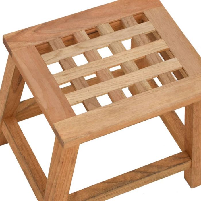 Relaxdays Tabouret Repose-Pied En Bois Noyer - Support Pot De Fleurs HxlxP 25,5 X 29,5 X 22 Cm Naturel