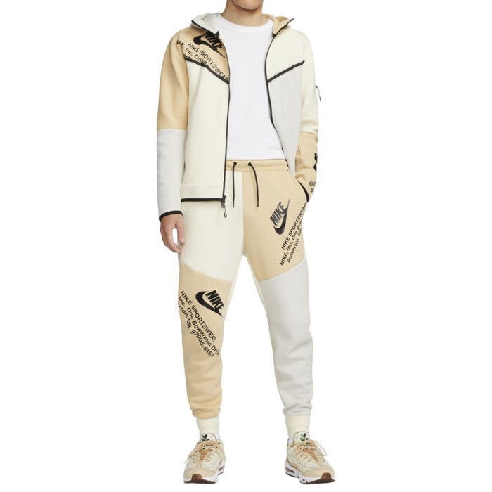 pantalon nike tech fleece beige