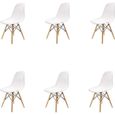 Ensemble de 6 chaises, Design rétro Bois Chaise de Salle à Manger, Chaise de Bureau, Chaise de Salon-0