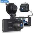 TOGUARD Caméra de Voiture Dash Cam 1080P Avant et Arriere Écran 3''HD avec batterie Grand angle 340° Enregistrement en Boucle-0
