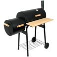 BBQ-Toro Barbecue Smoker Grill | Charbon de bois avec boîte à feu | Combinaison BBQ Grill Smoker, Barbecue Cart Charcoal Grill avec-0