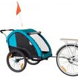 Remorque vélo 2-en-1 pour 2 enfants - BIKE ORIGINAL - Bac en plastique - Jantes noires-0