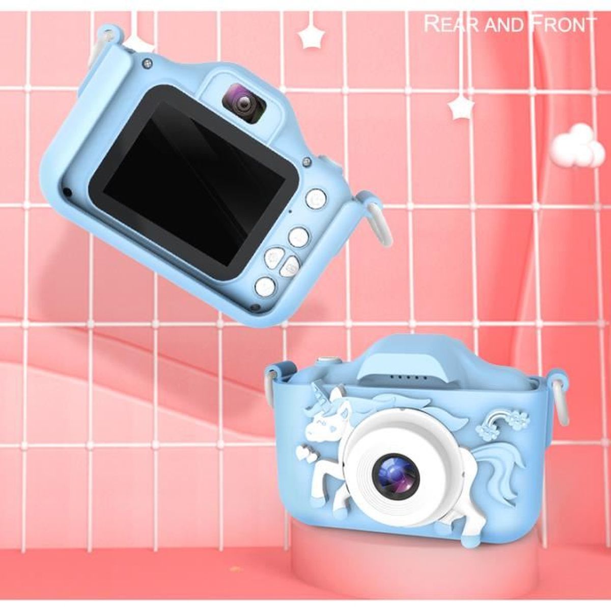 Appareil Photo Numérique Enfant 2 Pouces - Double Caméra 20 MP, Vidéo 1080P - Avec Jeu, Filtres - Carte 32 Go - Pour 3-12 Ans