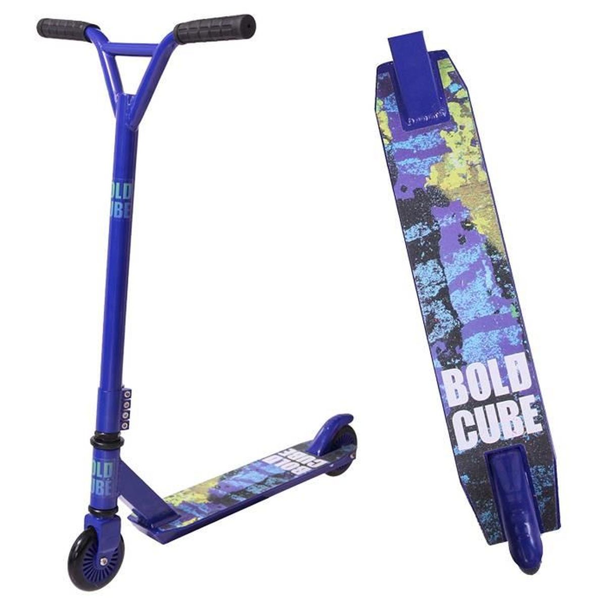 Barre Fixe Rotation /à 360 Degr/é Pont l/éger en Aluminium pour Adultes et Enfants ABEC 7 Roulements R/ésistante aux Acrobaties et Sauts BOLDCUBE Trottinette Freestyle Pro 2 Roues