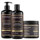 Kerargan - Trio Anti-Chute Shampoing, Après-shampoing & Masque Ricin pour Cheveux Dévitalisés - Croissance - Sans Sulfate - 3x500ml