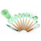Ustensiles de cuisine - NO NAME - Set de 11 pièces - Silicone - Manche en bois