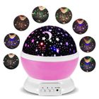 MONDPALAST LED Lampe Projection Veilleuse Bébé Etoile Lumière Enfant 360º Rotation - Rose