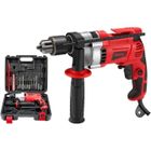 Perceuse à Percussion Filaire 910W TEENO,Perceuse à Percussion électrique 0-3000 tr/min avec 38 accessoires,poignée rotative à 360°