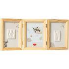 Tiny Love Double Frame Photo, Empreinte Main Pied Bebe, Kit Cadre Bebe Argile,Cadeau Naissance, Tiny Creations, Bois