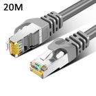 BIGILANTUH 20M Câble Ethernet Cat6 Câble Réseau Plat RJ45 Haut Débit Blindé 1Gbps 250MHz Compatible avec Routeur Modem(Gris)