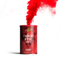 Fumigène en Pot 1 MINUTE couleur Rouge - Allumage à mèche, durée 60 secondes,