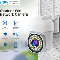 Wifi de Sécurité Extérieure Étanche PTZ Suivi Automatique Audio CCTV Surveillance 1080P 360 Caméras IP avec Google Maison Alexa