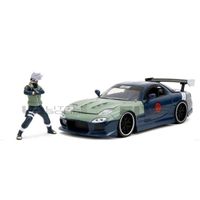 Voiture Miniature de Collection - JADA TOYS 1/24 - MAZDA RX-7 with Kakashi Figure - 1993 - Blue / Green - 34370BL