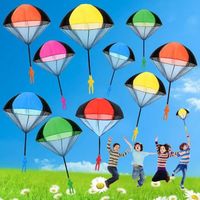 CERF-VOLANT Lot de 12 Parachute Jouet, Jetant à Main Parachute Jouet Set, Jouet de Parachutiste Jeu Plein Air pour Enfant,Cadeau aux