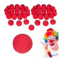 Lot de 50 nez de clown rouges en mousse - RELAXDAYS - Adulte - Mixte