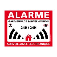 Lot de 4 Autocollants Alarme  Adhésif de Sécurité  Surveillance Électronique 24h/24  Gardiennage et Intervention  80 x 60 mm80 x 6