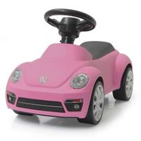 Voiture à pousser VW Beetle rose vif pour enfants - JAMARA - Anti-bascule - Klaxon au volant - Pneu silencieux