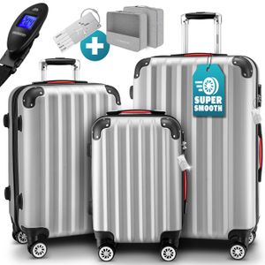 MONZANA Set Valises Rose Doré 4 Pièces - Coque Rigide ABS - Roues 360° - Cadenas Inclus - Voyage