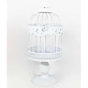 Petite Cage Oiseau Décoration Tablesalle Blanc En Métal