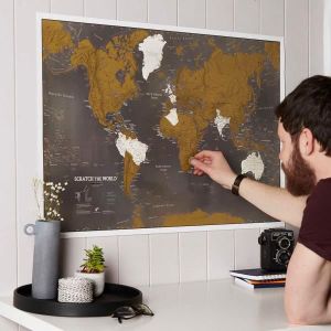 Carte Du Monde à Gratter Poster Mural En Avec Cartographie