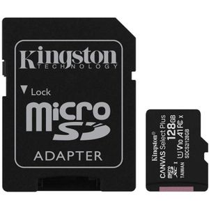 CARTE MÉMOIRE Carte mémoire KINGSTON Canvas Select Plus SDCS2 128Go - Class 10 A1 100Mo/s+ Adaptateur inclus
