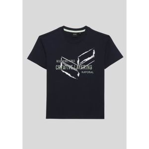 T-SHIRT KAPORAL - T-shirt bleu garçon 100% coton OANEL