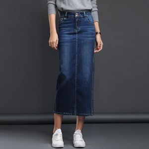 jupe en jeans longue