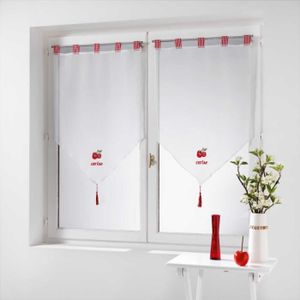 Rideaux Paire Voilage Coeurs Gris 60 X 90 Cm Achat Vente