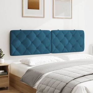 COUSSIN KIT Coussin de tête de lit bleu 180 cm velours - SALALIS - MPW15890